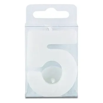 Svíčka Svíčka ve tvaru číslice 5 - mini, bílá - Stadter