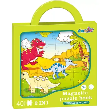 Puzzle Magnetické puzzle dinosauři 2v1 – 40 dílků