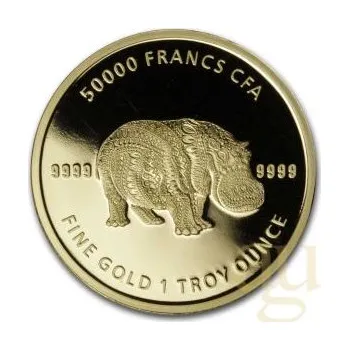 1 unce zlatá mince Čadská republika Mandala Flusskůň 2020