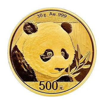 30 gramů zlatá mince China Panda 2018