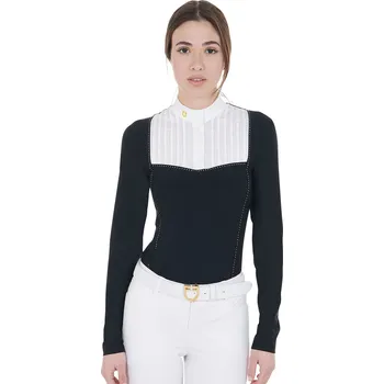 Dámské tričko EQUESTRO Triko závodní Rhinestone Equestro, dámské, černé XS