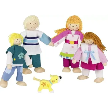 Dětské zboží Goki Panenky do domečku rodina s pejskem 5 dílů