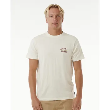 Pánská móda Tričko Rip Curl SURF REVIVAL HOFFMAN DECAL TEE Bone velikost S