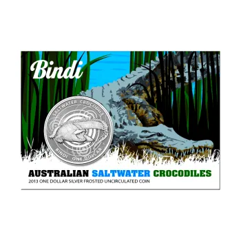 1 unce stříbrná mince Austrálie Salzwasser Krokodil Bindi 2013 in Blister