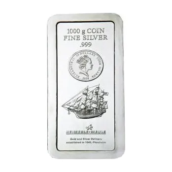 1 kilogram stříbrný Cook Islands mincovní slitek geprägt