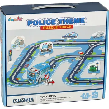 Hračka pro nejmenší Dětská policejní autodráha skládačka s vozidly a dopravními značkami