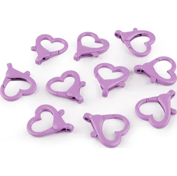 Kovová lakovaná karabina srdce průvlek 15 mm