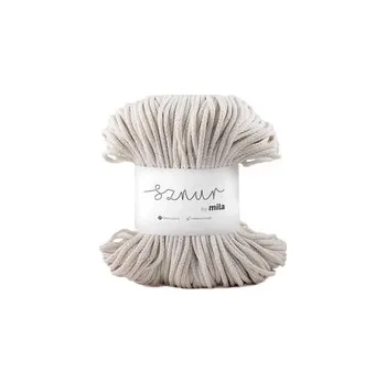Příze Bavlněná šnůra MILA&nbsp;3&nbsp;mm Glitter - bílá zlatá