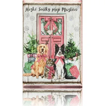 Mýdlo Soap Luxusní přírodní mýdlo 200g s vůní balené - Hezké svátky přejí mazlíčci