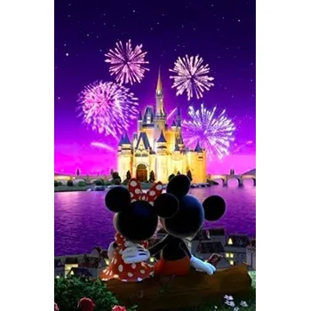 Diamantové malování Sada na diamantové malování - Silvestrovský Disney zámek s Mickeym a Minnie