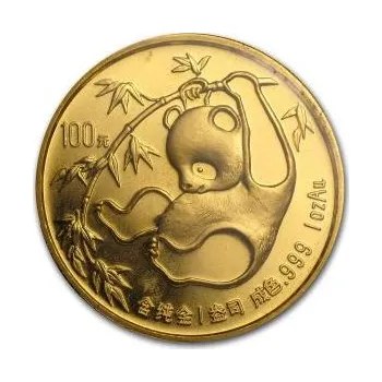 1/10 uncí zlatá mince China Panda 1985