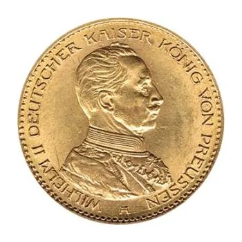 20 Mark zlatá mince Wilhelm II von Preußen Uniform