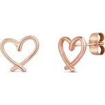 Vuch Minimalistické bronzové náušnice Srdíčka Emery Rose Gold + 2 měsíce na vrácení zboží