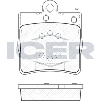 Brzdová destička Sada brzdových destiček, kotoučová brzda ICER 181311