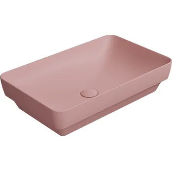 PURA keramické umyvadlo na desku 60x38cm, blush mat