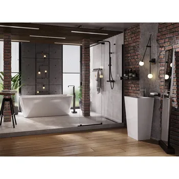 Vana Volně stojící vana EVITA bílá - Bílá, Grafitová, 160 × 80 cm (VANEVITA160G) HOPA