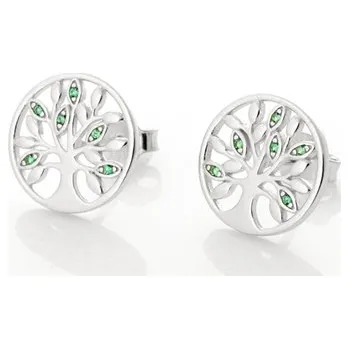 Náušnice Stříbrné náušnice pecičky strom života STNAU1859F