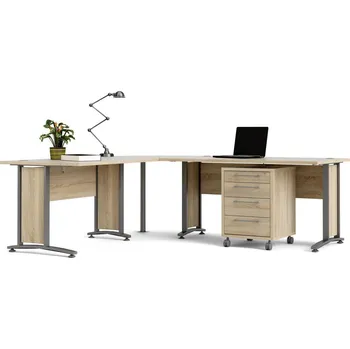 Psací stůl Tvilum Rohový psací stůl Office 80400/304 dub sonoma/silver grey