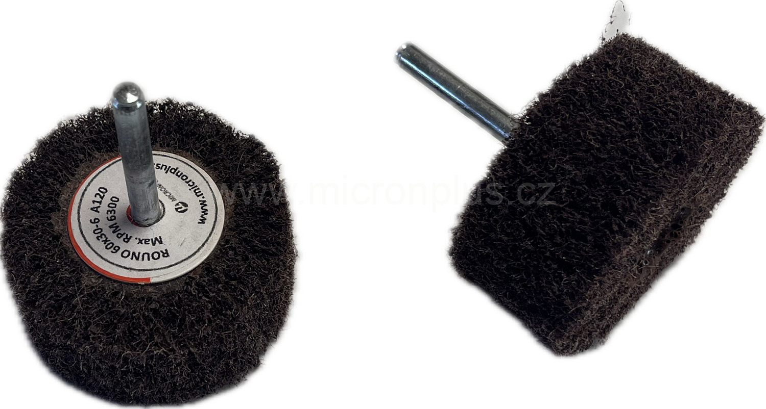 Lamelový kotouč brusné rouno na stopce průměr 60 mm, Brusné rouno na stopce 60x30-6 A120