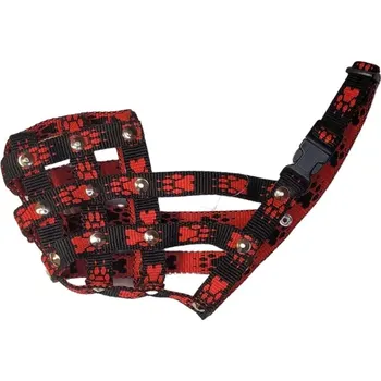 Náhubek pro psa Palkar nylonový náhubek pro psy vel. 3 26 cm x 9,5 cm černo-červená