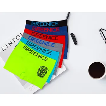 Pánské spodní prádlo GREENICE Pánské bezešvé boxerky GREE-4936 4 ks v balení Barva: Mix, Velikost: XL/2XL
