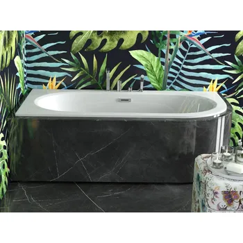 Vana Vana AVITA SLIM+ 160x75x42 cm asymetrická levá s nožičkami bílá VANAVIT16SLIMLP+OLVPINOZ