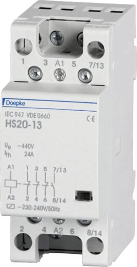 DOEPKE 09980408 Instalační stykač HS 2-230AC/25-40, 25 A, 230 V AC, kontakty: 4x spínací