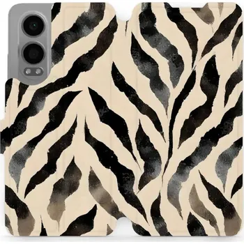 Pouzdro na mobilní telefon Flipové pouzdro Mobiwear - OnePlus Nord CE 4 Lite 5G - VA53S Zebří (Knížkové flip pouzdro, obal, kryt na mobil OnePlus Nord CE 4 Lite 5G - VA53S Zebří, materiál Umělá kůže + TPU - ochrana 360°, stojánek, silikonová vanička, magnetické zavírání)