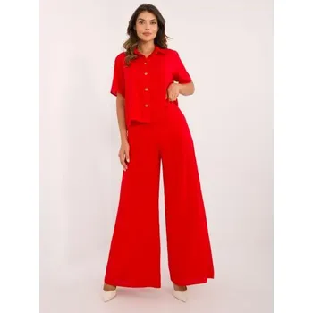 Dámský komplet s krátkým rukávem červený