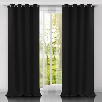 Závěs Závěs 140/250 cm zatemňující s oky- černá