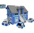 domeček pro figurky Wader Toys Play House Policejní stanice + 3 ks autíček + helikoptéra modrý