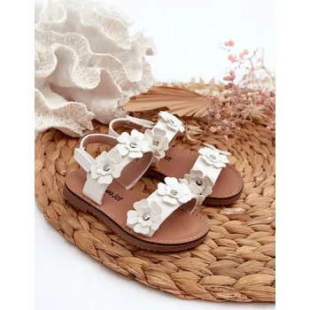 Dívčí sandály Dětské sandálky s květinami Multikolor Tinette Barva: Bílá, Velikost: 35
