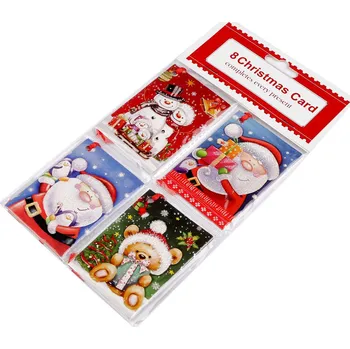 Vánoční dekorace Vánoční papírová visačka / jmenovka na dárky rozevírací, barva 3 mix