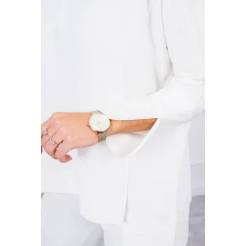 Souprava s oversize halenkou v barvě ecru UNI