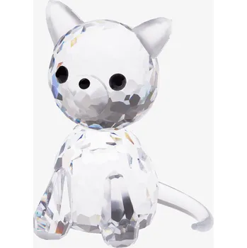 Skleněná figurka Koťátko, kočka z českého křišťálu Preciosa