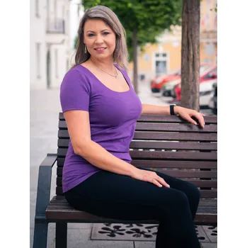 Dámské tričko Bobánek Dámské tričko UniFit krátký rukáv - Fialové - XL