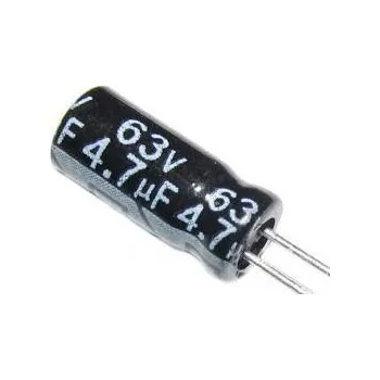Kondenzátor 4u7/63V 105 5x7x2mm, elektrolyt.kondenzátor radiální