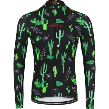 cyklistický dres Cyklodres CYCOLOGY Winter Totally Cactus, pánský, dlouhý rukáv