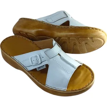 Dámské pantofle 2066 - kožené nazouváky s podporami kleneb nožních na klínku ve více barvách; dámské zdravotní nazouváky 42