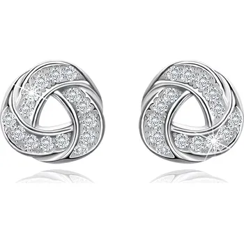 Náušnice Puzetové náušnice - stříbro 925, keltský uzel zdobený čirými zirkony