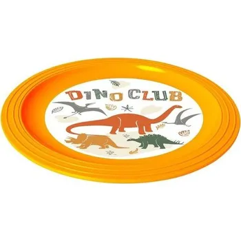 Talíř talíř d22cm DINO CLUB, oranž, mělký dětský, plast