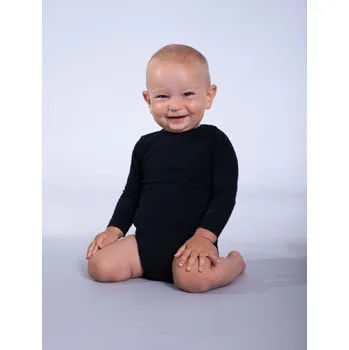 Kojenecký body Bobánek Body na látkové pleny dlouhý rukáv - Černá - 86