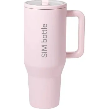 Shaker SIM bottle Tumbler s vysouvacím brčkem 1180 ml - světle růžový + Sleva 3 % pro registrované