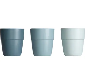 dětská jídelní sada DONE BY DEER Yummy mini hrnečky 3ks - modré - VÝPRODEJ DVOREČEK