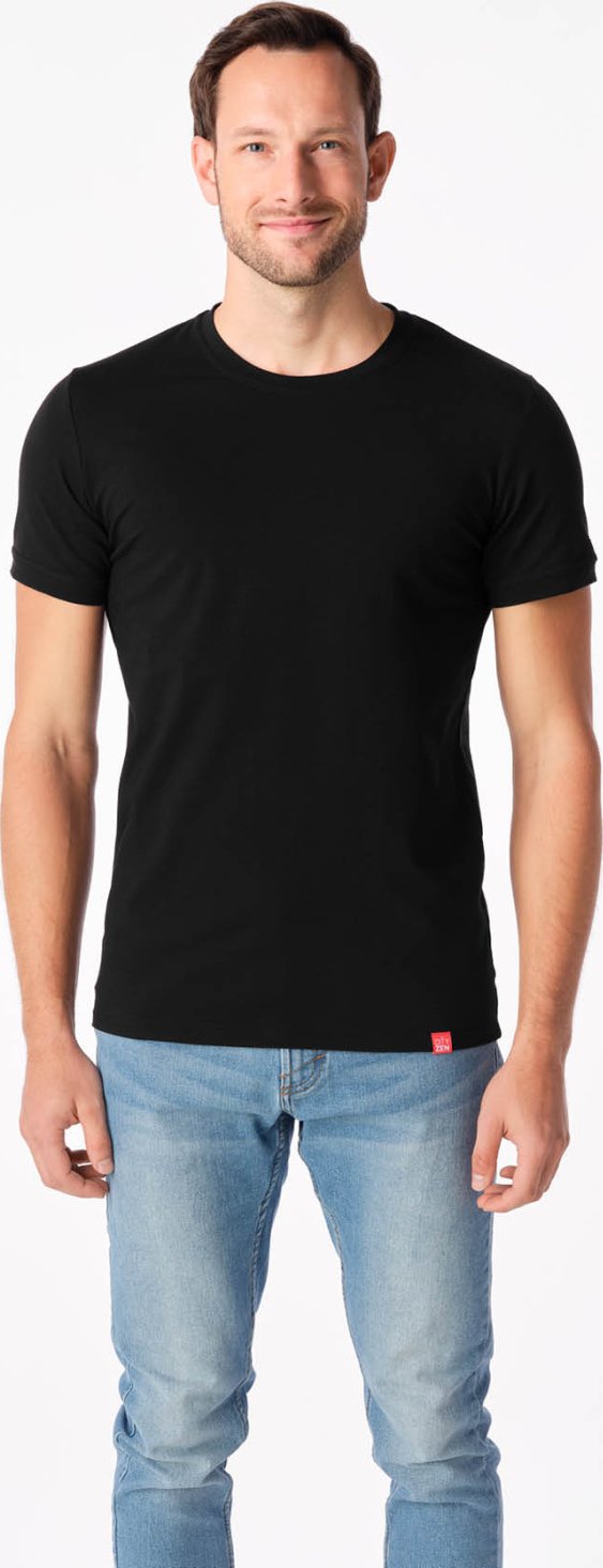 CityZen - DAVOS Pánské tričko slim černé S