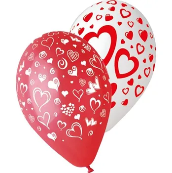 Balónky s potiskem 5ks OBYČ. Srdce