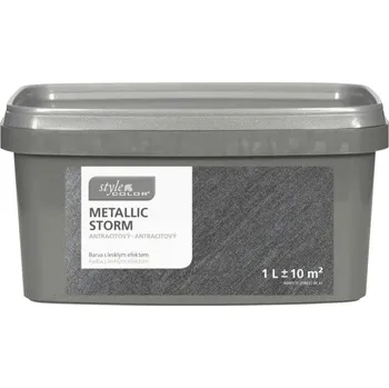 barva na zeď StyleColor Barva na zeď Metallic Storm 1 l anthrazit