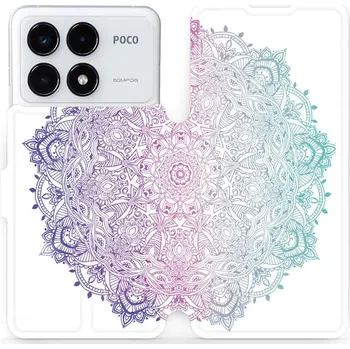 Pouzdro na mobilní telefon Flipové pouzdro Mobiwear - Xiaomi Poco F6 Pro 5G - M008S Mandala (Knížkové flip pouzdro, obal, kryt na mobil Xiaomi Poco F6 Pro 5G - M008S Mandala, materiál Umělá kůže + TPU - ochrana 360°, stojánek, silikonová vanička, magnetické zavírání)
