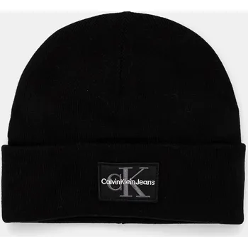 Čepice Čepice Calvin Klein Jeans černá barva, z husté pleteniny, K50K512455 99X, vel. ONE SIZE