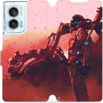 Pouzdro na mobilní telefon Flipové pouzdro Mobiwear - Motorola Edge 50 Fusion - MA09S Průzkumník s červeným vozítkem (Knížkové flip pouzdro, obal, kryt na mobil Motorola Edge 50 Fusion - MA09S Průzkumník s červeným vozítkem, materiál Umělá kůže + TPU - ochrana 360°, stojánek,)
